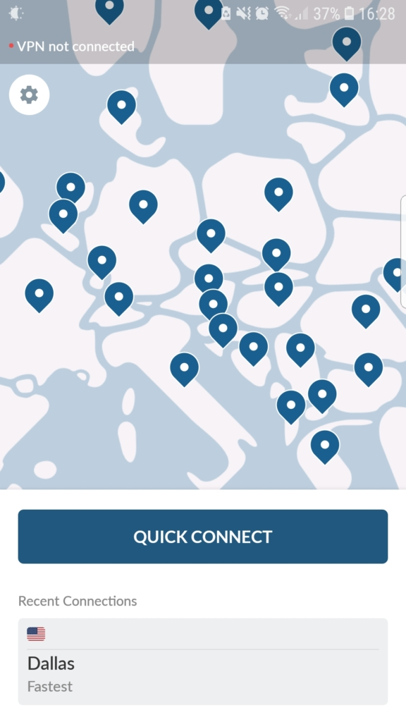 NordVPN Android-app skærmbillede - VPNpro