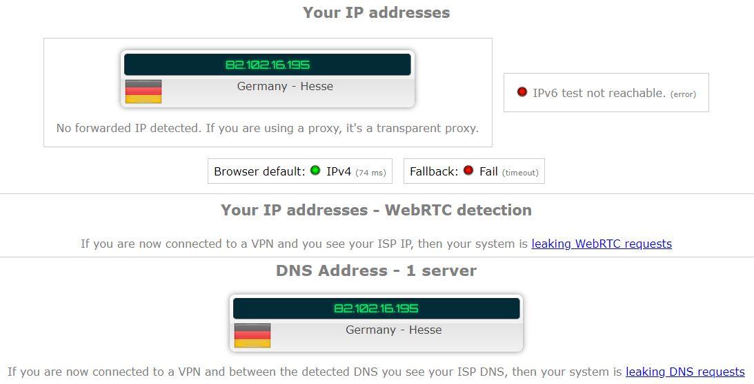Proton VPN-læktest
