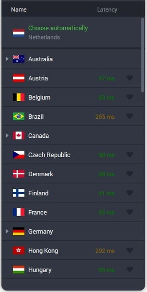 pia server-valgmenu